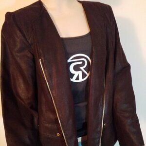 JM Collection Women Faux Suede Brown Animal Print